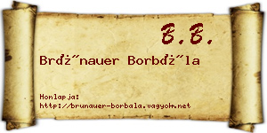 Brünauer Borbála névjegykártya