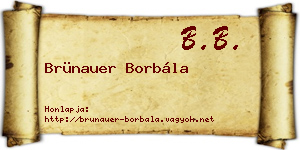 Brünauer Borbála névjegykártya